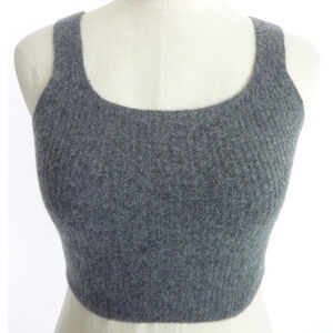 NWT Everlane Wool Blend Crop Tank Top Cami in Dark Grey XL